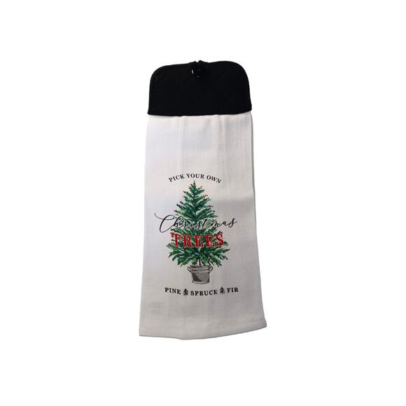 BeachNSeas Other - Christmas Tree Kitchen Towel Kitchen Linens Home Decor House Gifts Black Red